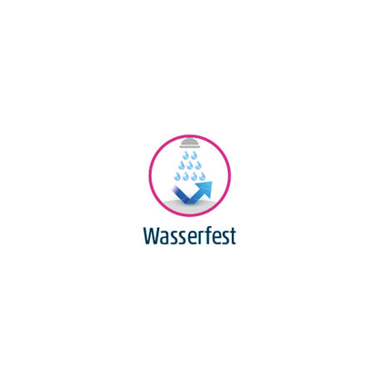 Wasserfest-Icon mit Tropfen, Hinweis für Lifemed Sprüh-Pflaster