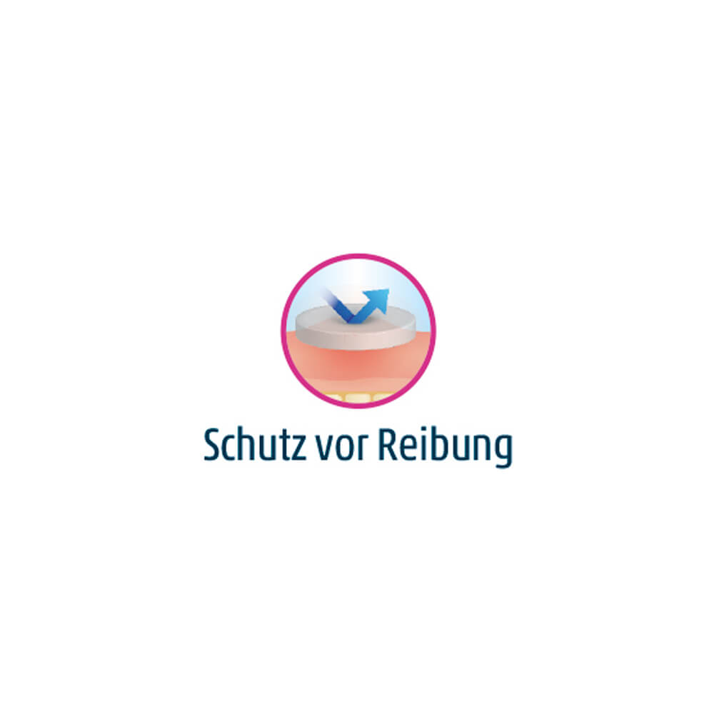 Symbol Schutz vor Reibung: hautfarbener Hühneraugen-Ring