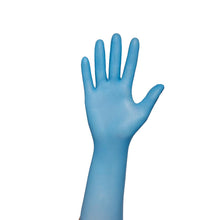 Ampri Nitril-Einweghandschuh, puderfrei, blau, Hand mit fünf Fingern