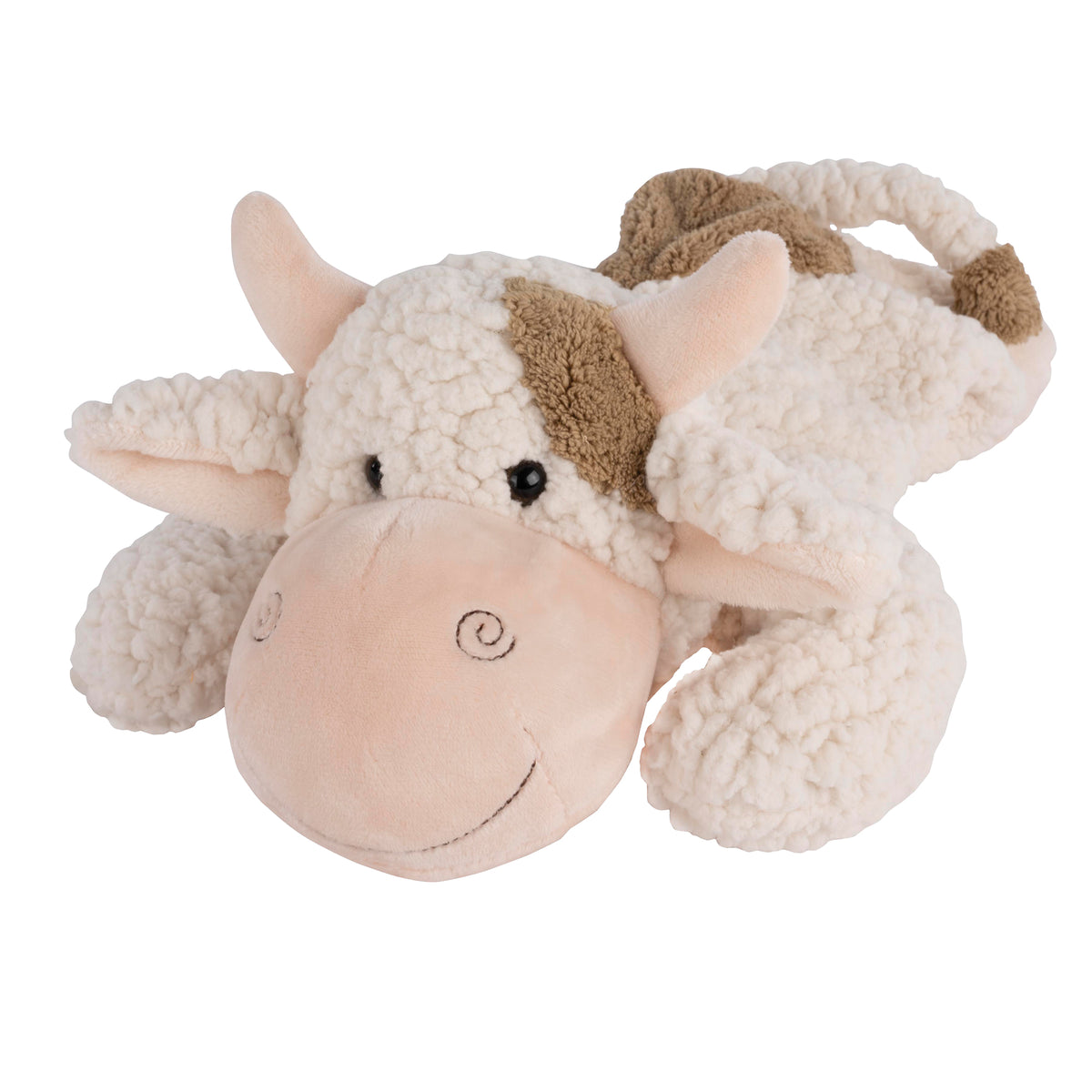 Plüsch-Wärmflaschenbezug Schaf in Creme und Braun mit bauschigem Fell und schlauchigen Armen