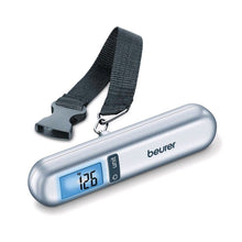 Kofferwaage von Beurer mit Gurt und blauem LCD-Display, bis 40 kg