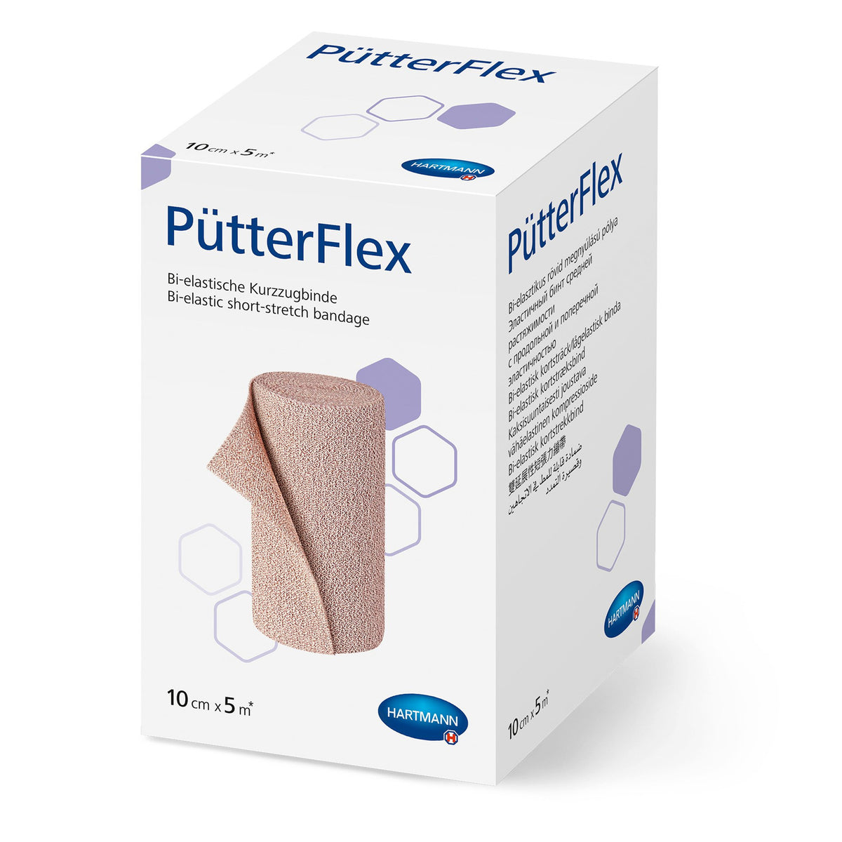 Hartmann PütterFlex Kurzzugbinde mit 8/10 cm Breite, flexibler Bi-elastischer Bandage