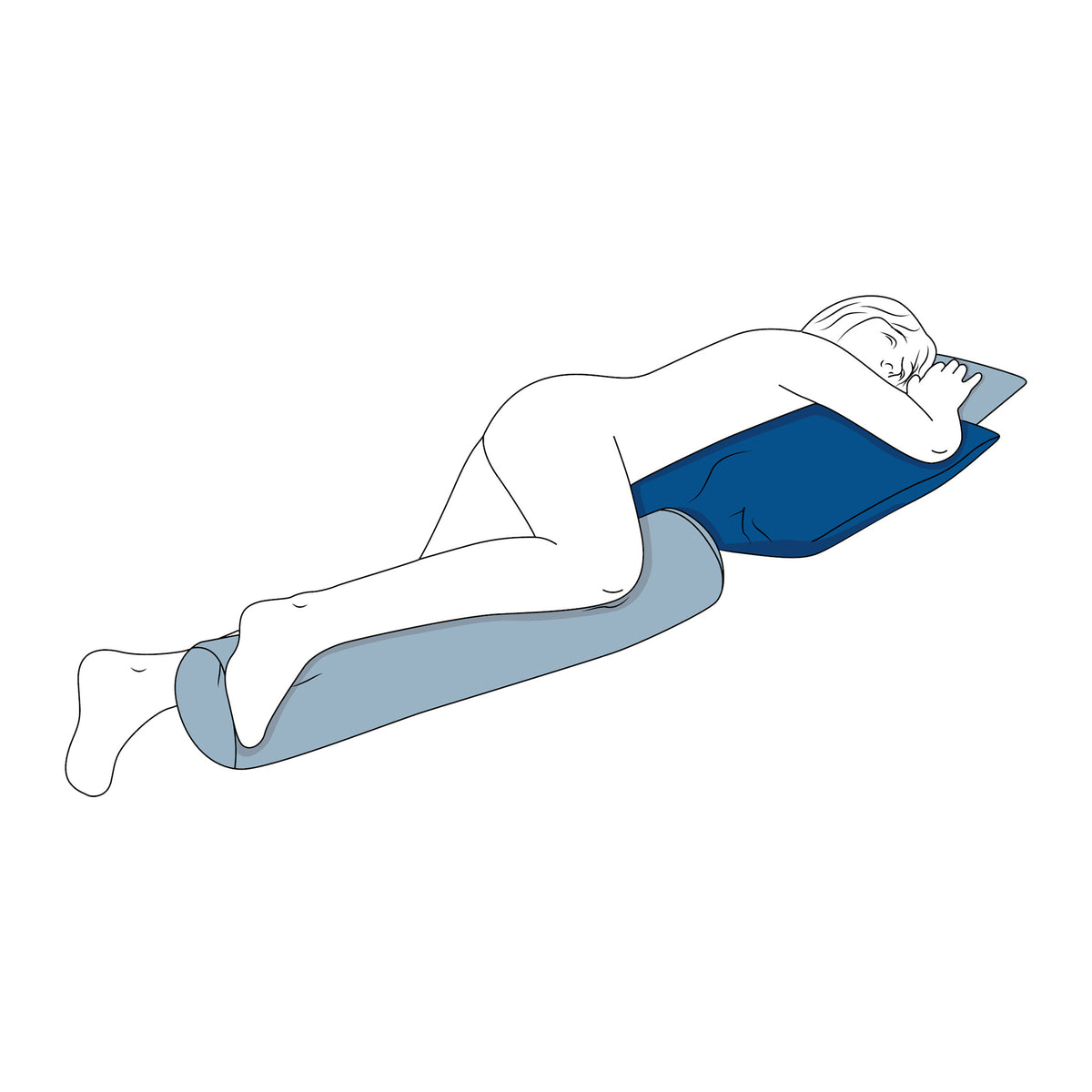 SHP CAREPUR Universalkissen blau unter dem Kopf, rechteckig