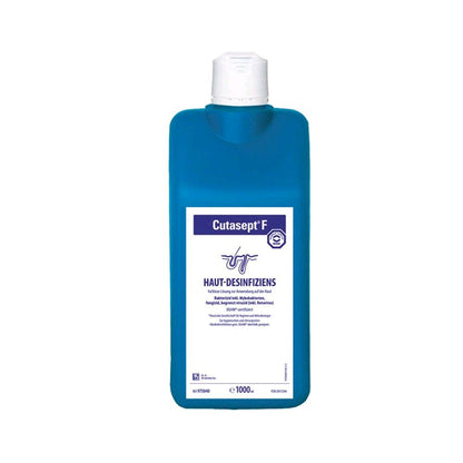 Cutasept F Haut-Desinfektionsmittel in blauem Kanister mit Pumpensprüher