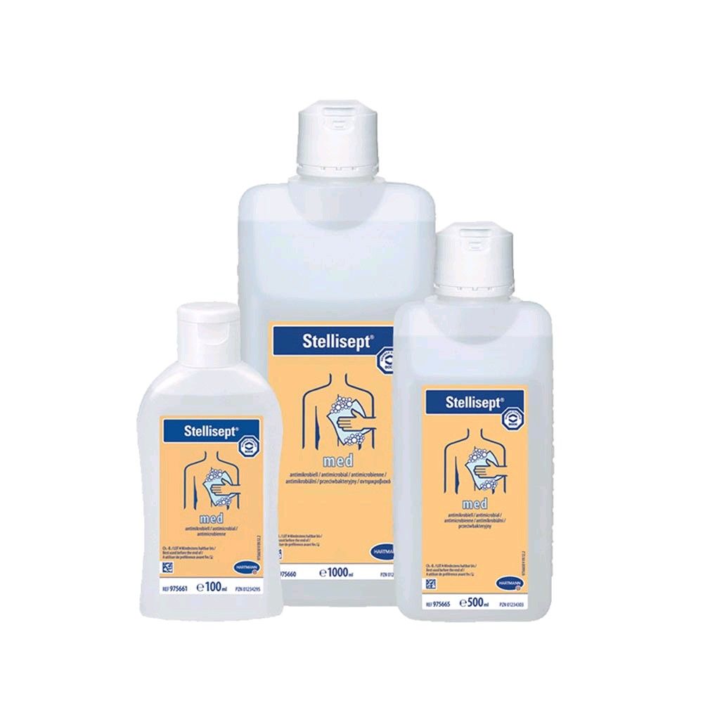 Antimikrobielle Waschlotion von Bode, Stellisept med, 100/500/1000 ml Flaschen-Set