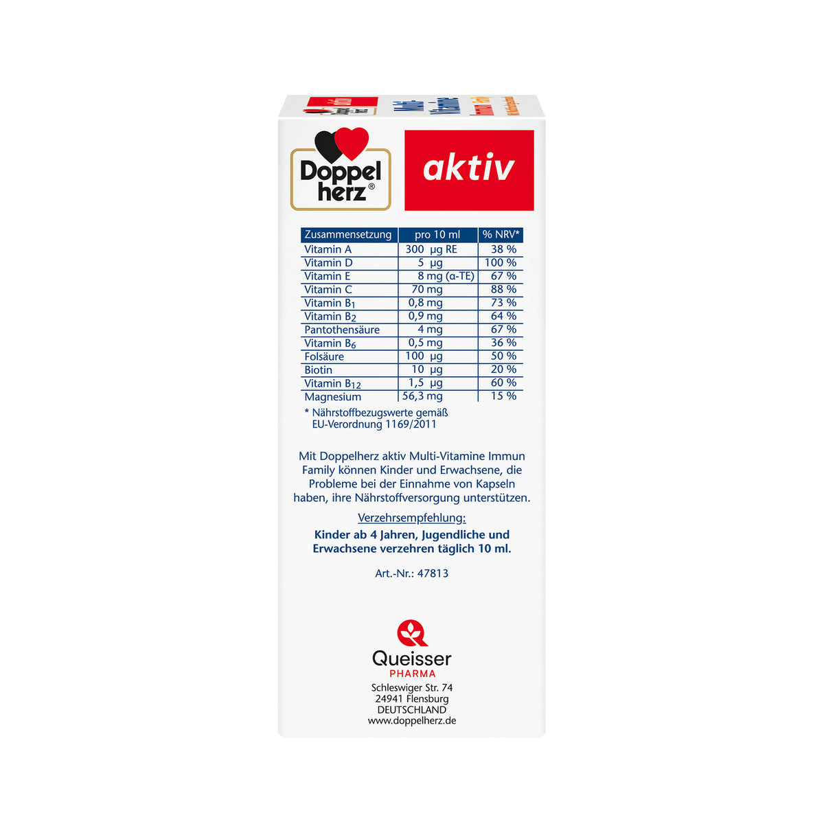 Multi-Vitamine Immun Family Saft 250 ml von Doppelherz aktiv, Nährwerttabelle