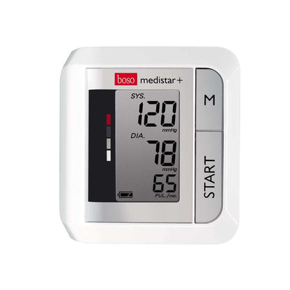 Boso medistar+ Handgelenk-Blutdruckmessgerät mit großem Digital-Display und Starttaste