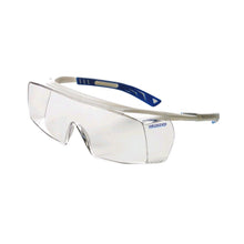 Euronda Monoart Schutzbrille Cube mit klaren Gläsern und blauem Rahmen