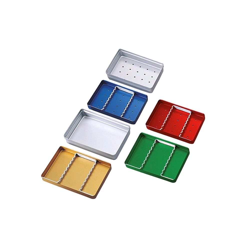 Instrumenteneinsatz für Mini-Trays, Aluminium, mit 8 Fächern, farbige Einsätze