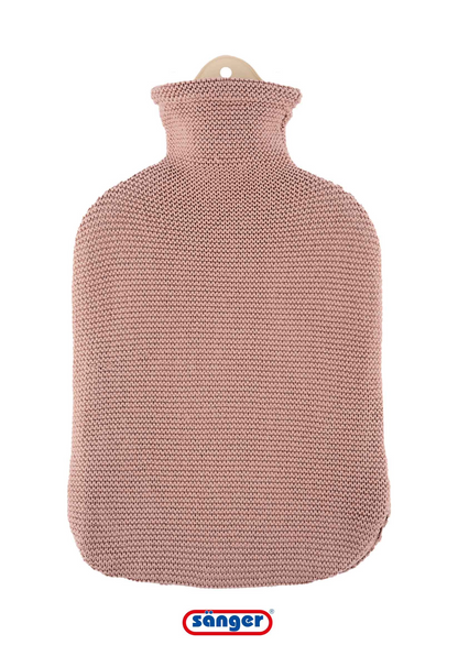 Sänger Strickbezug für Wärmflasche, Baumwolle, altrosa, mit Halsöffnung