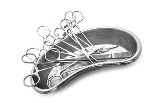 Una batea reniforme con accesorios