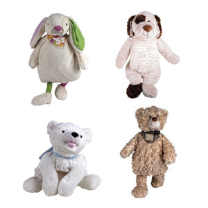 Bouillotte peluche lapin, chien, ours polaire, ourson